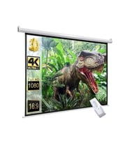 Motorlu Duvar Perdesi 200x200 cm, Beyaz Kasa, Projeksiyon İçin Ideal
