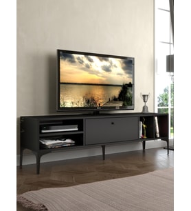 Wood'n Love Milan Tv Ünitesi Minifiks Bağlantı , Dolap Metal Ayak - Siyah / Siyah