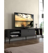Wood'n Love Milan Tv Ünitesi Minifiks Bağlantı , Dolap Metal Ayak - Siyah / Siyah