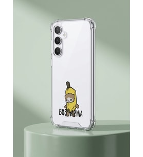 Samsung Galaxy A26 Boş Yapma Muz Detaylı Kart Bölmeli Şeffaf Telefon Kılıfı - HUOBPS1396-697