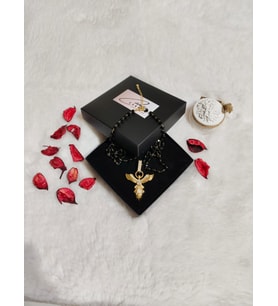 Zirkon Taşlı Kul Model Siyah Pirinç Gold Renk