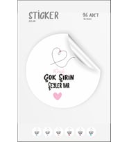 İçinde Çok Şirin Şeyler Var Etiketi 96 Adet 3x3cm