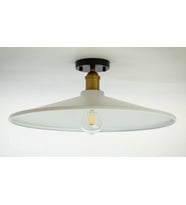RİOLİGHT RETRO,RUSTİK,VİNTAGE BEYAZ BAŞLIK 1XE27 ESKİTME DUYLU METAL PLOFONYER AVİZE ŞAPKA ÇAPI:38CM