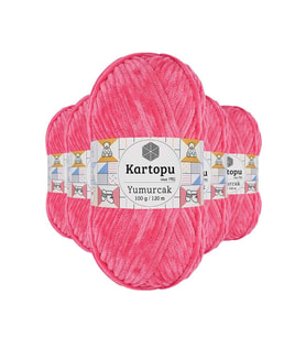 5 Adet Yumurcak Kadife El Örgü İpi Pembe K798