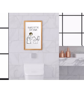 BK Home Banyo Tuvalet Dekoratif Retro Ahşap Tablo-16