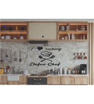 Leylaser  120*80 cm  I Love Cooking Ahşap Duvar Yazısı