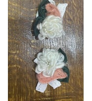 8X7 CM 2'Lİ DOKUMA ÇİÇEK APLİKE HOBİ DİKİŞ AKSESUARI