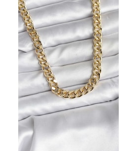 14K Gold Renk Kaplama Kalın Zincir Model CM Kadın Kolye 5886 - HPSBYI9868-3873
