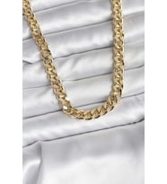 14K Gold Renk Kaplama Kalın Zincir Model CM Kadın Kolye 5886 - HPSBYI9868-3873