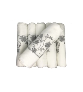 Bulteks Simli Nakışlı Kadife Desen 3 Havlu 30X50