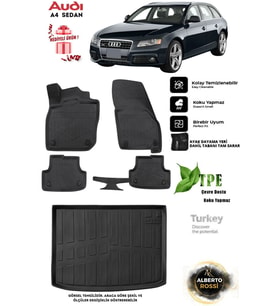 Audi A4 2012 Araca Özel 3D paspas ve 3d Bagaj Havuzu