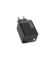 65W GaN Hızlı Şarj Adaptörü USB-C PD Hızlı Şarj Cihazı Telefon Tablet Laptop (Siyah)
