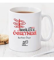 İngilizce Öğretmeni Kişiye Özel Kupa HB464A (Beyaz - Beyaz)