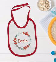 BK Kids Kişiye Özel Harfli İsimli Tasarımlı Kırmızı Bebek Mama Önlüğü-4