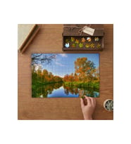 Sonbahar Doğa Manzarası Tasarımı 240 parça Ahşap Puzzle Ahşap Kutuda MP04444