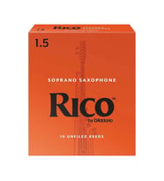D'Addario RIA1015 Rico Orange Box Soprano Saksafon Kamışı No: 1.5 (Başlangıç/Eğitim) - 10'lu Paket  Klasik Turuncu Kutu, Caz ve Eğitim İçin İdeal Standart Kutu