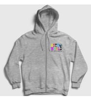 Presmono Unisex Gri Astroworld V3 Travis Scott Fermuarlı Kapüşonlu Sweatshirt 44557tt (Gri)