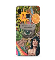 Samsung Galaxy A20/A30 Uyumlu Vintage Kolaj Desenli Şeffaf Telefon Kılıfı