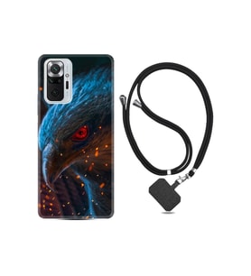 Xiaomi Redmi Note 10s Kılıf Silikon Ipli Boyun Askılı Desenli Şahin 1756