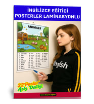 İngilizce Eğitici Posterler (Delikli – Lamine Edilmiş – A3– 22 Adet)