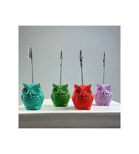 Baykuş Not Tutucu 4'lü Set (buz Yeşili - Lila - Mercan - Yeşil)