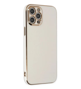 Durukar® iPhone 12 Pro Max Kılıf Volet Silikon - Beyaz