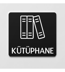 Kütüphane İsimlik Ofis Yönlendirme Kapı İsimlik Fotokopi Tabelası (Siyah)