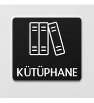 Kütüphane İsimlik Ofis Yönlendirme Kapı İsimlik Fotokopi Tabelası (Siyah)