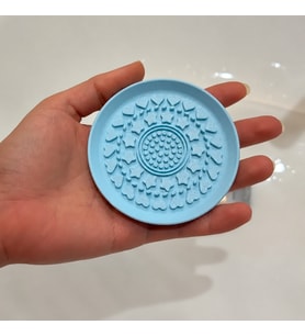 3D Baskı Makyaj Fırçası Temizleme Pedi - Desenli Aparat-Mavi