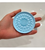 3D Baskı Makyaj Fırçası Temizleme Pedi - Desenli Aparat-Mavi