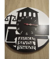 hakim,savcı,Avukat,adalet için tasarım duvar saati isim yazılı