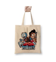 Plants Vs Zombies Ash vs Zombies Beyaz Bez Çanta Uzun Saplı Alışveriş Çantası Plaj Çantası
