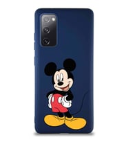 Samsung Galaxy S20 FE Soft Premier Kapak Mickey Mouse-E Tasarımlı Silikon Kılıf - Lacivert (Şeffaf)