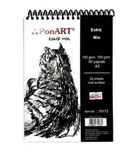 Ponart Eskiz Mix Blok Spiralli 120-190 gr. 30 Sayfa A5 