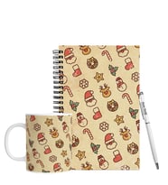 Yılbaşı İçin Kişiye Özel Ahşap Defter Kalem & Kupa Hediye Seti HC58