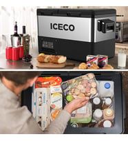 ICECO TCD55 12/24Volt 55 Litre Çift Bölmeli Outdoor Kompresörlü Oto Buzdolabı/Dondurucu