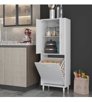 MODİLAYN GAMZEM 55x138 cm Erzak Sepetli Mutfak Dolabı (Beyaz)