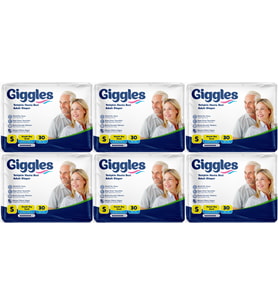 Giggles Hasta Bezi Yetişkin Bel Bantlı Tekstil Yüzey Küçük - Small (S) 180 Adet (6PK*30)