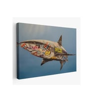 Graffiti Köpek Balığı Kanvas Pop Art Tablo-5416