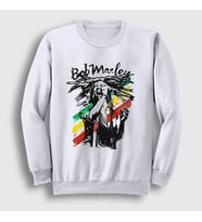 Presmono Unisex Beyaz Stage Bob Marley Sweatshirt 265771tt