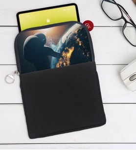 BK Gift Dünya Tasarımlı Taşınabilir Koruyucu Tablet Kılıfı & Organizer Çanta - Siyah-1