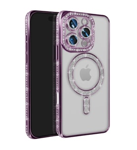Apple İphone 16 Pro Max Kılıf Joke Simli Magneticsafe Kılıf - Derin Mor