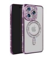 Apple İphone 16 Pro Max Kılıf Joke Simli Magneticsafe Kılıf - Derin Mor