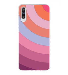 Samsung Galaxy A70  Kapak Renk Cümbüşü Tasarımlı Şeffaf Silikon Kılıf
