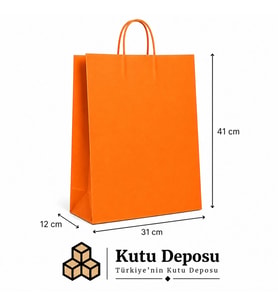 31x41x12 cm Kraft Turuncu Poşet (25 ADET)