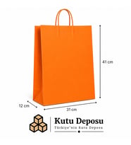 31x41x12 cm Kraft Turuncu Poşet (25 ADET)