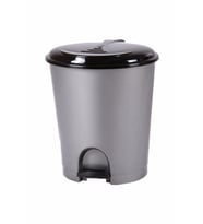 Plastik Pedallı Basmalı Açılır Kapak Çöp Kutusu Kovası / 12 Litre / Gri / 27 x 30 x 33 Cm.