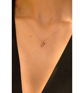 TAŞLI HARF KOLYE 14 AYAR A056366