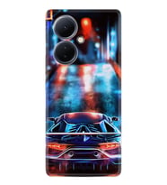 Vivo V29 Lite Kılıf Silikon Desen Özel Seri Neon Cars 1724