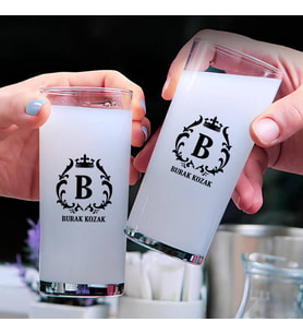 Kişiye Özel İsim Yazılı Orijinal İkili Rakı Bardağı